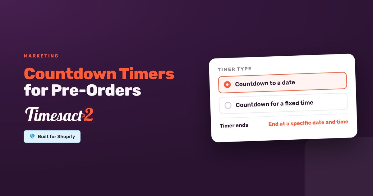 Countdown Timers for Pre-Orders