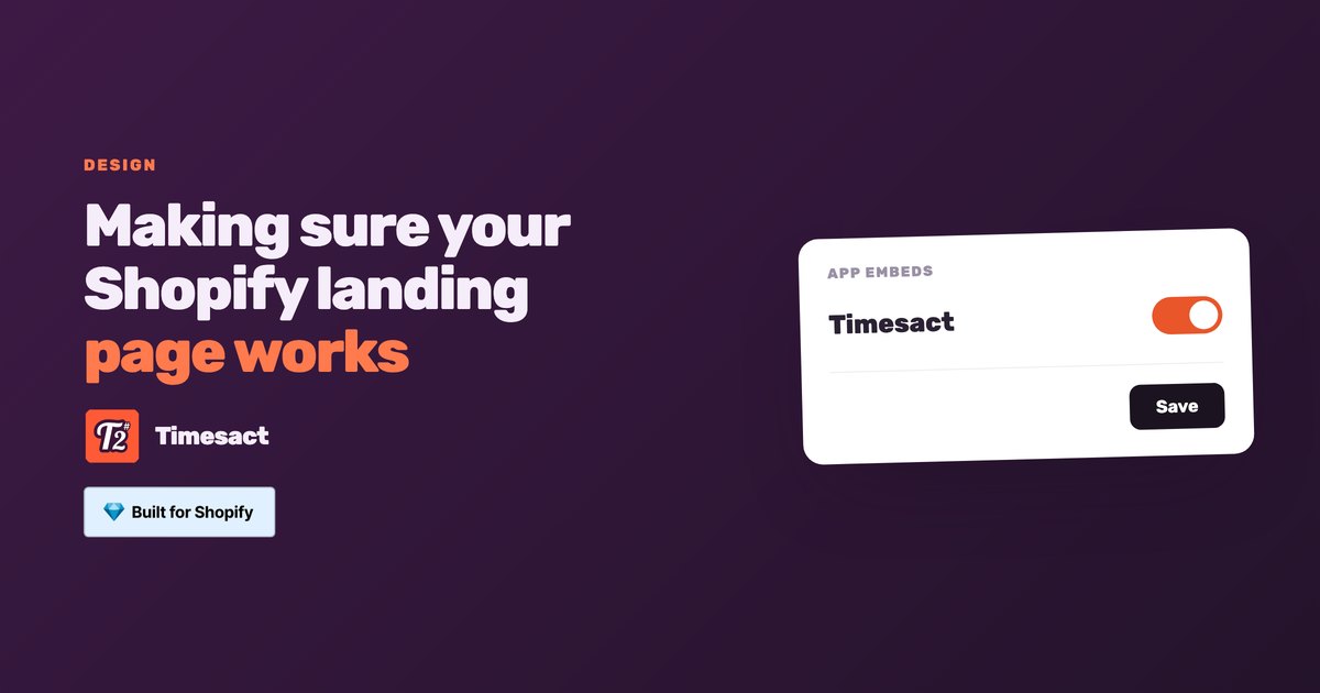 Making sure your Shopify landing page works